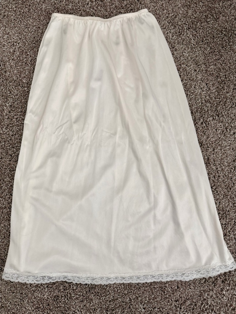 Warner's White Slip with Lace Trim